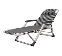 YTBHSHXZ Silla Plegable for Siesta, balcón, Ocio, Respaldo, portátil, Playa, multifunción, 178 x 65 25 cm, Duradera(Black)