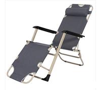 YTBHSHXZ Sillón de Lona portátil Individual for Oficina, for Exteriores, Verano, con Cama, 178 x 64 25 cm, Duradero(Grey)