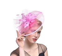 YTBHSHXZ, Sombrero clásico de plumas for mujer, tocado de plumas for novia, accesorios de boda(Pink)