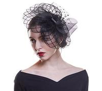 YTBHSHXZ， Sombrero de mujer con flores, malla, cintas y plumas, diadema o pinza for cóctel, fiesta de té.(9063)