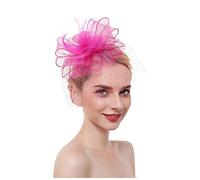 YTBHSHXZ, Sombrero de plumas for boda, iglesia, tocado de malla for mujer, cóctel, fiesta de té con flores(Pink)