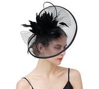 YTBHSHXZ， Sombrero de velo de malla for mujer, pinza for el pelo, tocado de boda con punta ondulada, horquillas for el pelo de novia, tocado for boda(Black)