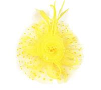 YTBHSHXZ, Sombrero Fedora con plumas y velo de malla for mujer, con pinzas for el pelo, accesorio for el cabello for boda, novia, cóctel(Yellow)