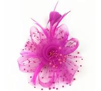 YTBHSHXZ, Sombrero Fedora con plumas y velo de malla for mujer, con pinzas for el pelo, accesorio for el cabello for boda, novia, cóctel(Rose)