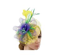 YTBHSHXZ, Sombrero Fedora con plumas y velo de malla for mujer, con pinzas for el pelo, accesorio for el cabello for boda, novia, cóctel(Light Purple)