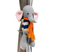 YTBHSHXZ Sujetacortina con Correas y botón elástico, de Tejido Punto Suave Decoraciones Animales(Elephant,1)