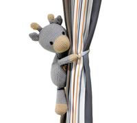 YTBHSHXZ Sujetacortina con Correas y botón elástico, de Tejido Punto Suave Decoraciones Animales(Gray Deer,1)