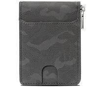 YTBHSHXZ Tarjetero de Piel sintética for Hombre con Bloqueo, 11 Compartimentos for Tarjetas, 2 for Efectivo, Monedero Camuflaje(Grijs)