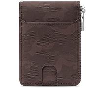 YTBHSHXZ Tarjetero de Piel sintética for Hombre con Bloqueo, 11 Compartimentos for Tarjetas, 2 for Efectivo, Monedero Camuflaje(Bruin)