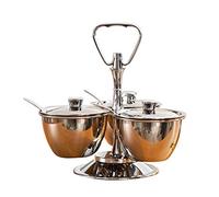 YTBHSHXZ Tarro de especias acero inoxidable 304 con soporte creativo for facilitar el transporte y base giratoria for mayor capacidad(3jars)