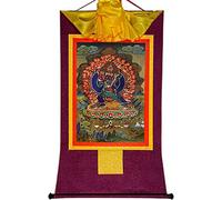 YTBHSHXZ Thangka tibetana, Vajrabhairava, Conquistador del Señor de la Muerte, Brocado Thangka, for decoración zen hogar y meditación(Purple,Large(85cm*63cm))