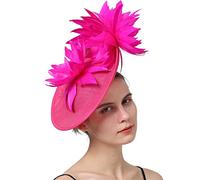 YTBHSHXZ, Tocado de boda for mujer, con flores grandes, con diadema y pinza for el pelo, accesorios for damas.(Fuchsia)