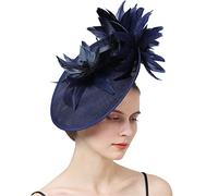 YTBHSHXZ, Tocado de boda for mujer, con flores grandes, con diadema y pinza for el pelo, accesorios for damas.(Navy)