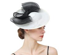 YTBHSHXZ， Tocado de boda, lazo, pinza for el pelo, for mujer, for fiesta de té, diadema, accesorios for el cabello de cóctel(Ivory black)