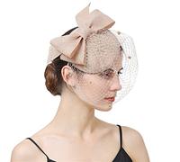 YTBHSHXZ, Tocado de novia for boda, tocado, pinza for el pelo, tocado de cóctel, sombrero for mujer, accesorios for el cabello, velo(Champagne)