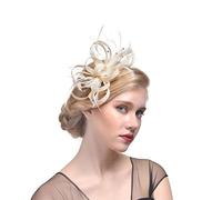 YTBHSHXZ, Tocado de plumas, accesorio for el cabello de novia, sombrero de fiesta for damas, sombrero for boda, cóctel, fiesta de té, tocado(Ivory)