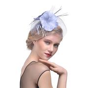 YTBHSHXZ, Tocado de plumas, sombrero de hilo, diadema, tocado de novia, sombrero for cóctel, fiesta de té, tocado(Grey)