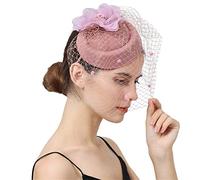 YTBHSHXZ, Tocado for mujer con velo facial, tocado de boda, tocado de novia, diadema con pinza for el pelo, gorra fedora de fiesta(As picture1)