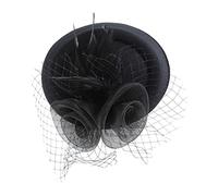 YTBHSHXZ, Tocados de plumas de malla, sombreros con pinza for el cabello, sombrero de copa for mujer, sombrero de fiesta, accesorios vintage for el cabello(C)