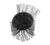 YTBHSHXZ, Tocados de plumas de malla, sombreros con pinza for el cabello, sombrero de copa for mujer, sombrero de fiesta, accesorios vintage for el cabello(A)