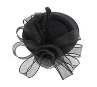 YTBHSHXZ, Tocados de plumas de malla, sombreros con pinza for el cabello, sombrero de copa for mujer, sombrero de fiesta, accesorios vintage for el cabello(D)