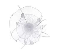 YTBHSHXZ, Tocados de plumas, sombreros de malla con flores for fiesta de té, sombrero de copa for mujer, tocado for cóctel o fiesta de té.(White)
