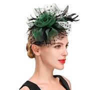YTBHSHXZ, Tocados for mujer con flores, malla, cintas, plumas, sombrero, tocado o pinza for cóctel, fiesta de té.(I)