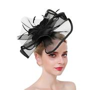 YTBHSHXZ， Tocados for mujer for bodas, iglesias, bodas, sombreros, pinzas for el pelo, accesorios for el cabello for fiestas y cenas.(Black)