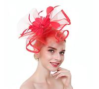YTBHSHXZ， Tocados for mujer for bodas, iglesias, bodas, sombreros, pinzas for el pelo, accesorios for el cabello for fiestas y cenas.(Red)