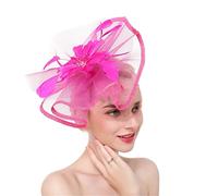YTBHSHXZ， Tocados for mujer for bodas, iglesias, bodas, sombreros, pinzas for el pelo, accesorios for el cabello for fiestas y cenas.(Pink)