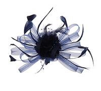 YTBHSHXZ, Tocados for mujer, sombreros con flores y plumas, accesorios for el cabello de novia europeos y americanos, fedora for fiestas(Navy)