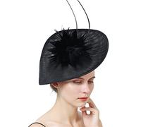 YTBHSHXZ, Tocados for mujer, tocado de boda con pinza for el pelo, accesorios for el cabello con plumas for fiesta.(Black)