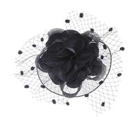 YTBHSHXZ， Tocados, pinzas for sombreros, accesorios for el cabello for mujeres, velo con pinzas for gorra, horquillas for el cabello, tocados for cócteles y fiestas.(Black)