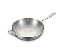 YTBHSHXZ wok, Sartén wok de acero inoxidable, olla cocina resistente a los arañazos for cocinas eléctricas, inducción y gas
