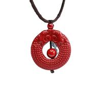 YTDJJWLS Cinnabar - Colgante de dragón tallado para hombre, amuletos, collar de alta gama, creatividad, piedra, sin piedras preciosas