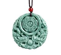 YTDJJWLS - Colgante de dragón de flores de jade de estilo clásico natural, collar tallado en jadeíta, Piedra, Sin piedra preciosa