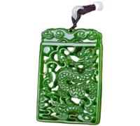 YTDJJWLS Colgante de dragón de jaspe natural, collar de jade verde, joyería tallada, piedra, sin piedras preciosas