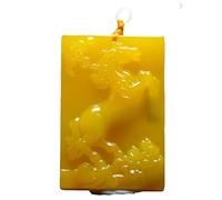 YTDJJWLS Colgante de jade amarillo con diseño de caballo del zodiaco dragón y topacio, piedra sin piedras preciosas