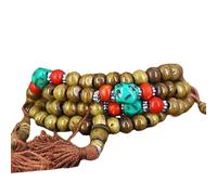 YTDJJWLS Collar budista tibetano de 8 mm, colección de 108 semillas, decoración, piedra, sin piedras preciosas