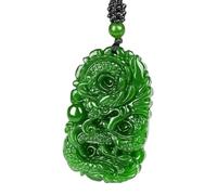 YTDJJWLS Collar con colgante de dragón de jade verde natural, accesorios de moda, amuleto tallado a mano, piedra, sin piedras preciosas