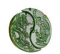 YTDJJWLS Collar con colgante de dragón de jade y fénix de jade con placa de jade de alta gama, creatividad, piedra, sin piedras preciosas