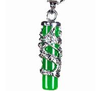 YTDJJWLS Collar con colgante de pilar de dragón de jade verde natural, joyería tallada, accesorios de moda, amuleto, piedra, piedra arenisca, sin piedras preciosas