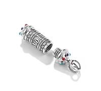 YTDJJWLS Collar de budismo con seis palabras para mujeres y hombres, con mantra, rueda de oración, mantra, botella, joyería, alumide, sin piedras preciosas
