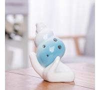 YTDJJWLS Flauta de cerámica de 6 agujeros, llave en C, instrumentos musicales principiantes, azul