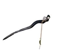 YTDJJWLS Horquilla para el pelo para mujer, estilo antiguo, de madera, color negro