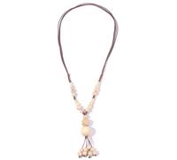 YTDJJWLS Joyería étnica de moda tradicional hecha a mano, adornos trenzados de cuerda de cera, collar largo, piedra, sin piedras preciosas