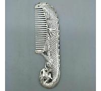 YTDJJWLS Peine de dragón tallado de cobre hecho a mano en plata de 17 cm, color blanco