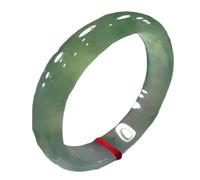 YTDJJWLS Pulsera de jade de 58 mm, color verde claro, banda redonda, decoración de mano, pulsera de jade transparente de hielo, piedra, sin piedras preciosas