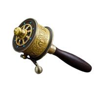 YTDJJWLS Rueda de oración de cobre fino portátil de 16 cm con diseño de budismo tibetano