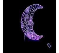 YTDZLTD Creativo 3D Luna Luz de Noche Control Remoto 16 Colores que Cambian USB Poder Touch Switch Ilusión óptica Decor Lámpara LED Mesa Lámpara Niños Juguetes Cumpleaños Navidad Regalo